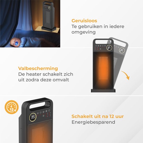 Nuvance - Elektroherd - 2000W - Terrassenheizer - Keramik-Heizung - Heizlüfter - Elektroheizung