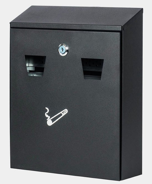Ceruzo Wandaschenbecher Schwarz – Groß – Mit Schloss – Aschenbecher für den Außenbereich – 32 x 26 x 8,5 cm