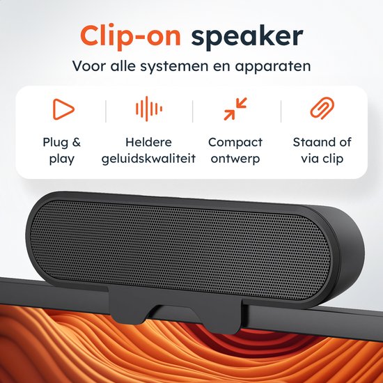 Soundbar PC - Leistungsstarker Sound - Kabellos - Für Gaming - Partybox - Mini-Soundbar - Lautsprecher für PC - 10 Watt - Skoov