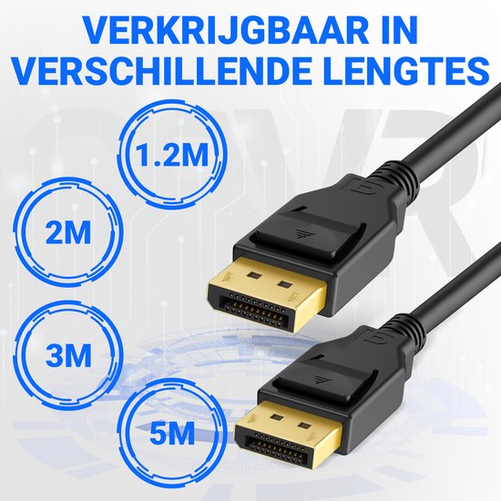 DisplayPort-Kabel 1.4 - Stecker auf Stecker - 8K 60Hz - 4K 144Hz - DP-Kabel - 3 Meter