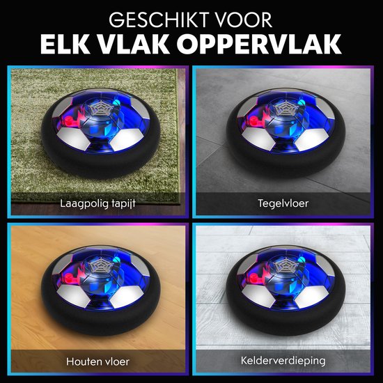 Tech Essentials Hover Ball - 18cm - Led-Beleuchtung - Wiederaufladbar - Hover - Soft Indoor Fußball - Indoor Air Toy Ball - Kinder