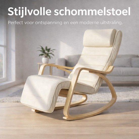 Bayt Schaukelstuhl - Sessel - Babyzimmer-Schaukelstuhl - Relaxsessel - Weiß