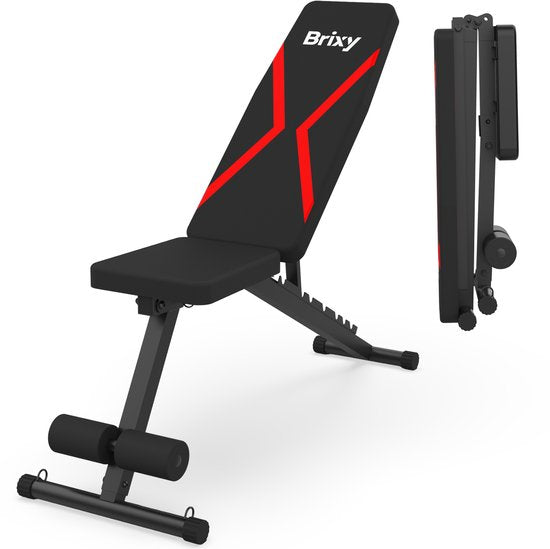 Brixy Fitness Halter Bench - Übung Bank - bis zu 300KG - Bankdrücken Bank - Übung Bank - einstellbar - faltbar - schwarz