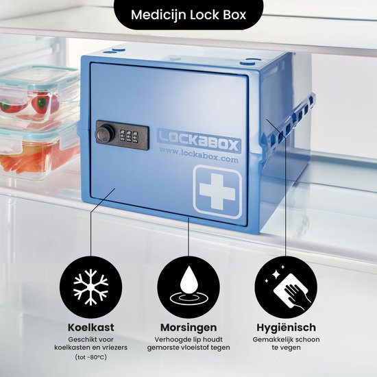 Lockabox One™ Aufbewahrungsbox mit Zahlenschloss - Abschließbarer Medizinschrank - Polycarbonat-Tresor - kühlschrank- und gefrierschrankgeeignet - 10,5 Liter - 31 x 21 x 17 cm