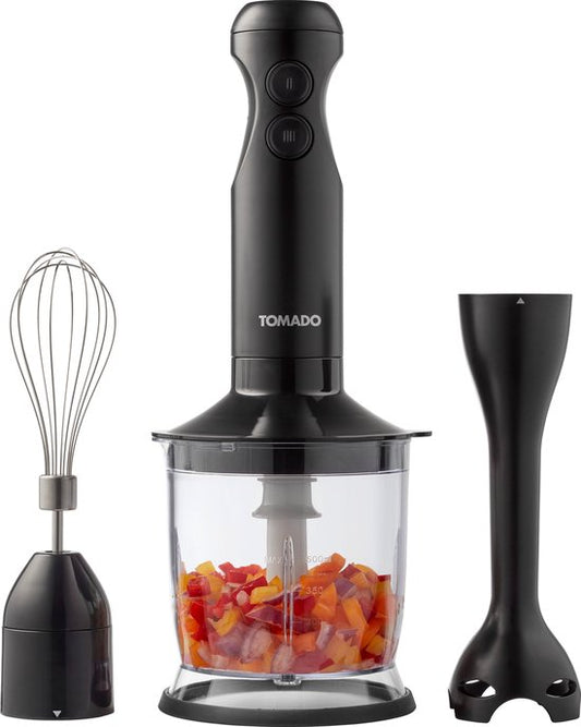 Tomado TSB3501B - Stabmixer-Set - Zerkleinerer - Schneebesen - 350W - 2 Geschwindigkeiten - Schwarz