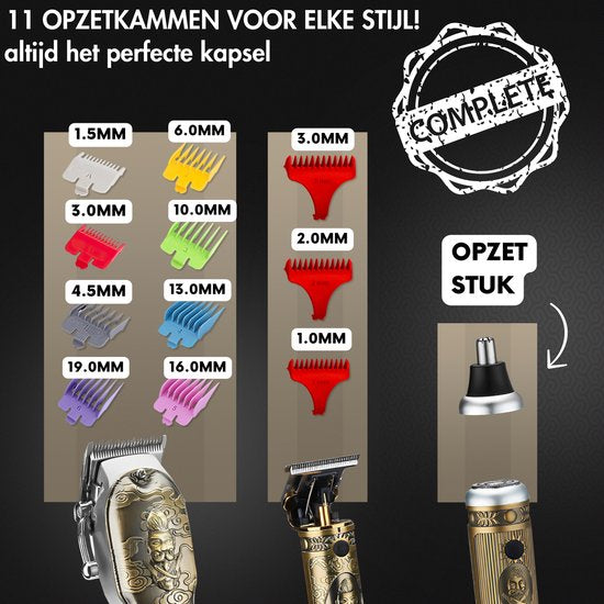 Professionelle kabellose 4-in-1 Haarschneidemaschine - Haarschneider Herrenkopfhaar - Cheveux Haar - Haartrimmer - Friseur Haar Maschine - Haarschneider - Trimmer Bart - Friseur Haarschneider - Friseur Buddha Trimmer - Barbier Set