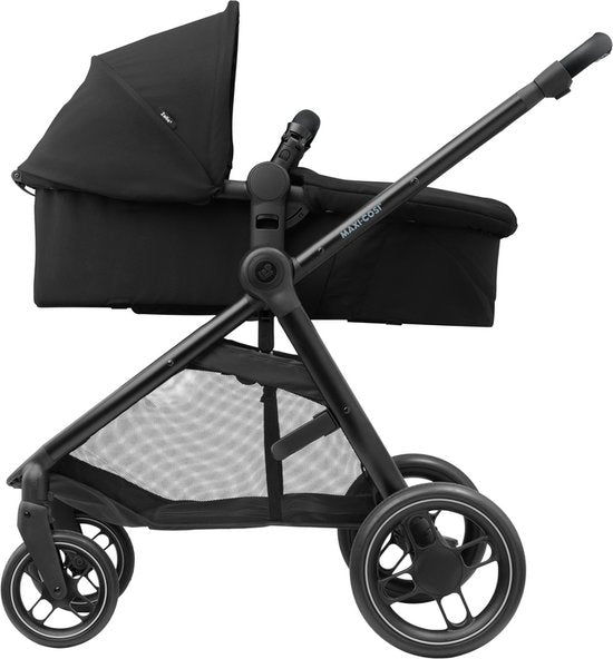 Maxi-Cosi Zelia³ Kinderwagen - Essential Black (schwarzer Rahmen + schwarzes Leder)