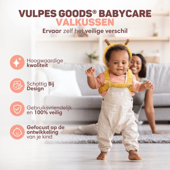 Vulpes Goods® BabyCare - Baby Kopfkissen - Baby Sicherheitskissen - Sturzrucksack - 3D Atmungsaktiv - Sicheres Laufen lernen - At