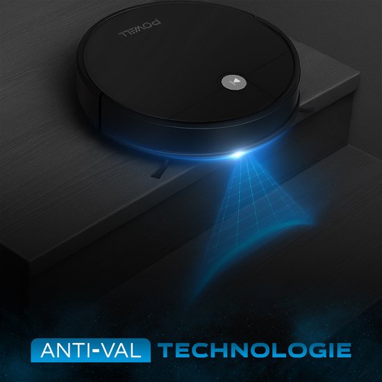 Powell Staubsauger Roboter - Staubsauger Roboter mit Wischfunktion - Staubsauger Roboter mit Ladestation - Staubsauger Roboter - Wischroboter - Schwarz