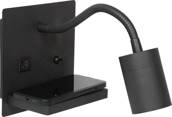 Mexlite Wandleuchte Upround - schwarz - Metall - 3654ZW