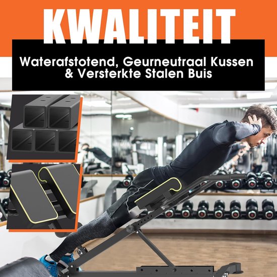 DH FitLife 5-in-1 Hyperextension Roman Chair für Bauch- und Lendenwirbeltraining, einstellbar bis zu 150 kg, Multifunktionsbank für Curls und Gewichte