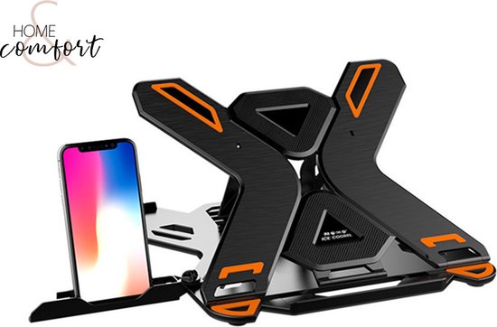 Home & Comfort Universal-Laptop-Ständer Verstellbar - Telefonhalter - 11 - 17 Zoll - Klappbar - Laptop-Ständer - Laptop-Tisch - Laptop-Erhöhung