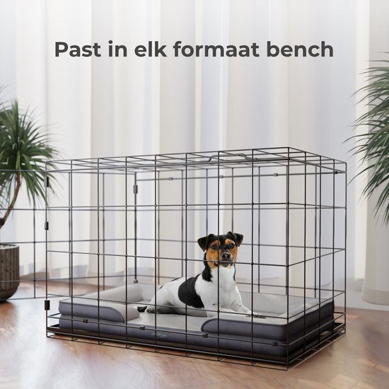 CozySense® Orthopädischer Hundekorb - 75 x 45 cm - Größe M - Wasserdichtes Hundebett mit waschbarem Bezug - Als Sitzkissen geeignet - Weiß