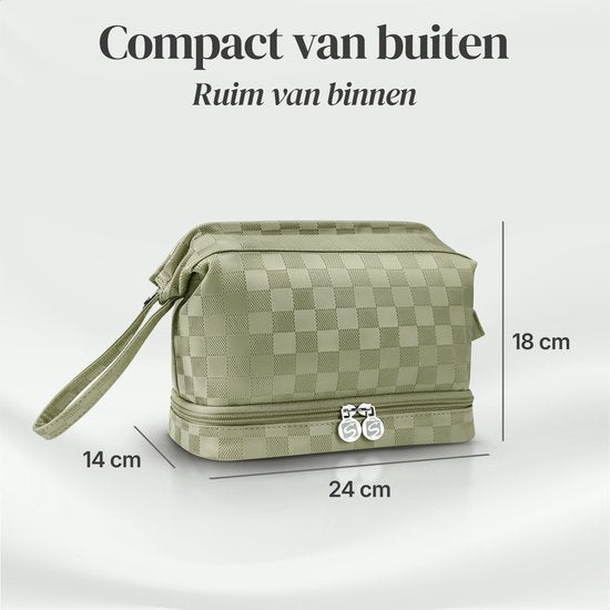 Skycases Travel Essentials - Kulturtasche und Make-up-Organizer - wasserdicht und kompakt - geeignet für Reisen und den täglichen Gebrauch - Unisex - Matcha Grün