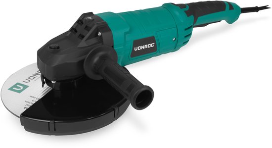 VONROC - Winkelschleifer - 2350W - Ø230mm - 5800 U/min - inkl. Seitengriff für Links- und Rechtshänder - 3 Meter Gummikabel - exkl. Schleifscheibe