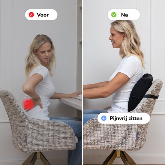 Alyze Ergonomisches Rückenkissen - Lumbalkissen Auto - Unterer Rücken - Lesekissen - Memory Foam - Rückenstütze Bett & Sofa - Orthopädisches Stützkissen mit waschbarem Bezug