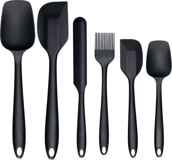 VAIVE Spatel Set 6 Stück - Spatel Silikon - Spatel Set - Küchenutensilien - Pfannenwender - Backspatel- Topfspatel