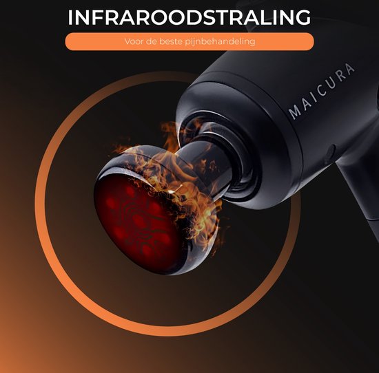 Maicura PRO Massagepistole - 10 h Akkulaufzeit - 6 Massageköpfe - 143 x 245 mm - Schwarz