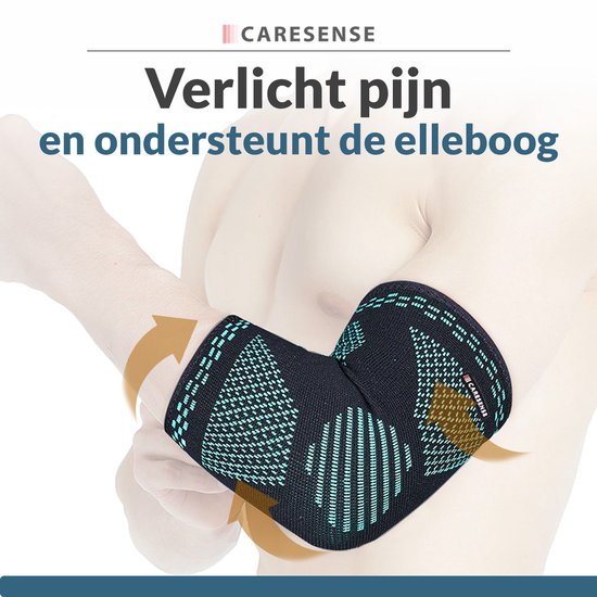 Caresense Ellenbogenbandage - Tennisarm-Bandage - Ellenbogenbandage - Größe L