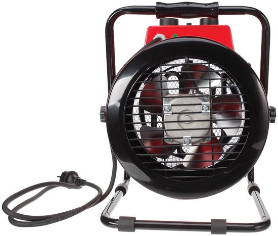 Perel Elektroheizlüfter 3000W, 2 Heizstufen, Thermostat und Kühlmodus, IP24, Überhitzungs- und Kippschutz, kompakte tragbare Heizung für Werkstatt, Garage, Schuppen
