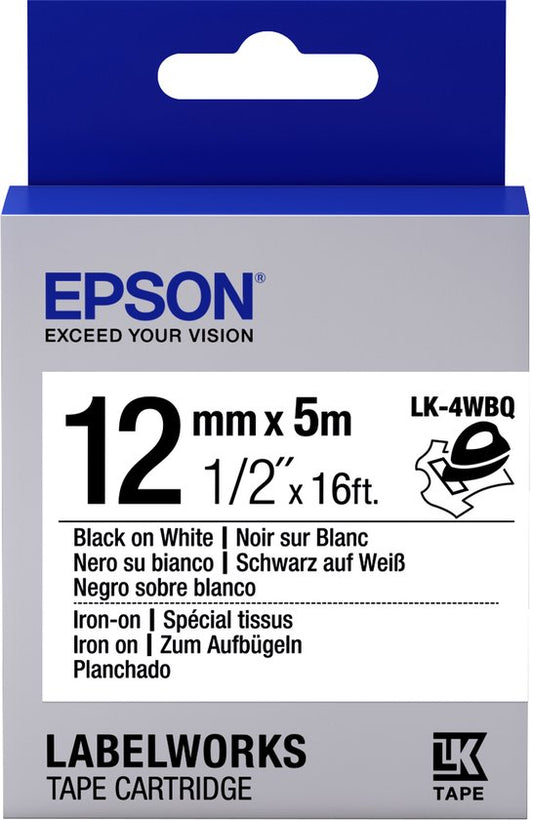 Etikett Cartridgestrijk Etikett LK-4WBQ Schwarz/Weiß 12mm (5m)