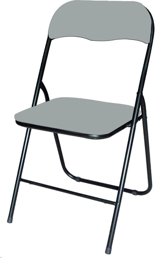 BRASQ Klappstuhl Grau Schwarz - Klappstuhl - Klappstuhl 43x38x78 cm - PVC - Esszimmerstuhl