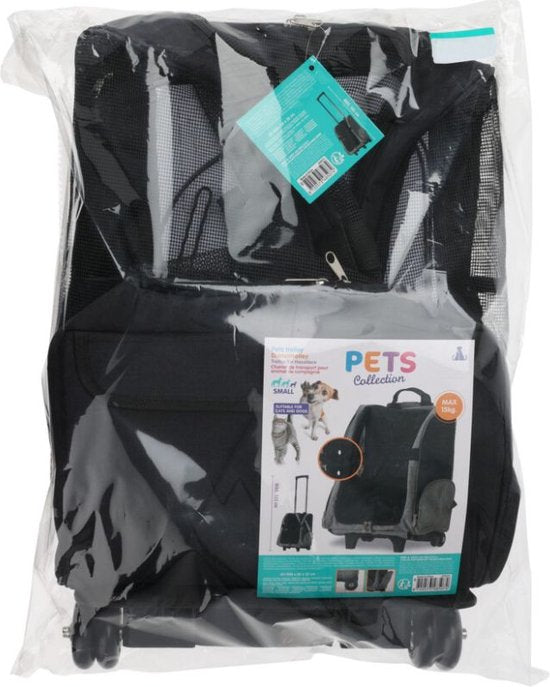 Dogs Collection - Tier-Trolley & Rucksack - 2 in 1 - Schwarz - faltbar