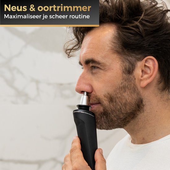 Wellshave 4 in 1 Rasierer für Männer - Mit Trimmer & Nasentrimmer - Nass und trocken - Schwarz
