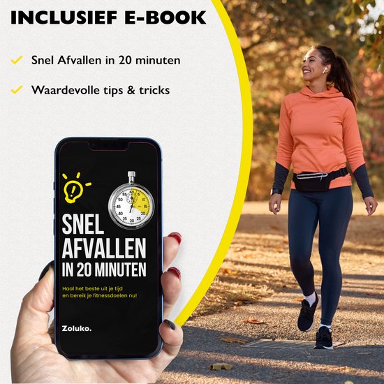 Zoluko Schrittzähler - Inkl. Batterie, Trageclip, Tragekordel und E-Book - 3D-Technologie - Großer Bildschirm - Hosentaschen-Schrittzähler - Schrittzähler - Activity Tracker - Activity Tracker - Schrittzähler Clip - Schrittzähler - Schwarz