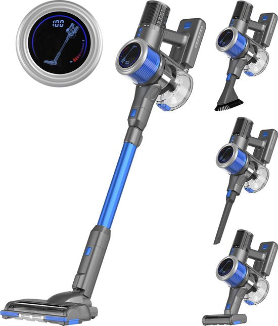 Auronic Stick Staubsauger - Kabellos - Standstaubsauger - Ohne Beutel - 350W - Staubsauger - Grau/Blau