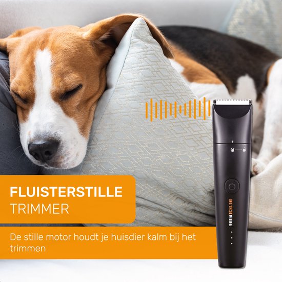 Dutchwide Hundekatzenschere - Für dickes Fell - Flüsterleise Schermaschine - Kabellos - Tierpflege-Set