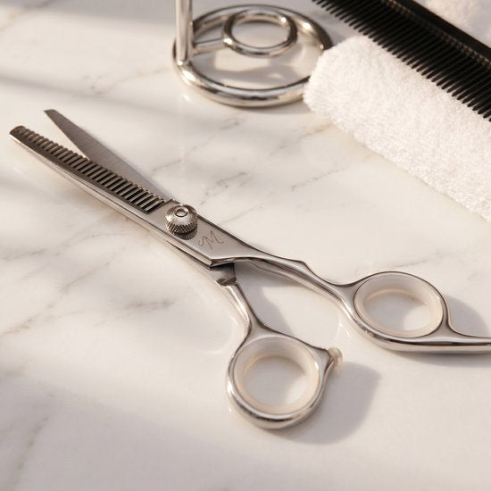 ProTrue Ausdünnungsschere Friseur mit Lederetui - Edelstahl Effileer Schere - Coupe Schere
