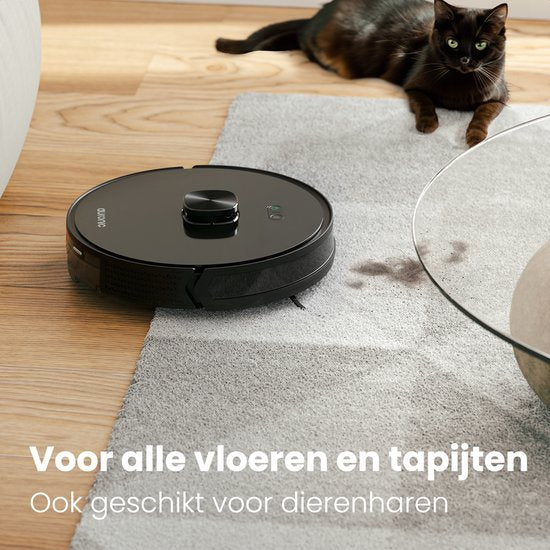 Auronic Staubsaugerroboter - mit Wischfunktion - WiFi und App - Ladestation - Haustiere - Wischroboter - Lasernavigation - automatische Entleerungsstation - Schwarz