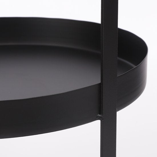 Mica Decorations Etagere 2 Schichten - H41 x Ø25 cm - Metall - Schwarz