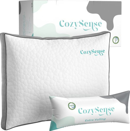 CozySense® Memory Foam Pillow - Ergonomisches Memory Foam Pillow - Gegen Nackenschmerzen - Verstellbares Schlafkissen - Seitenschläfer, Rücken- und Bauchschläfer