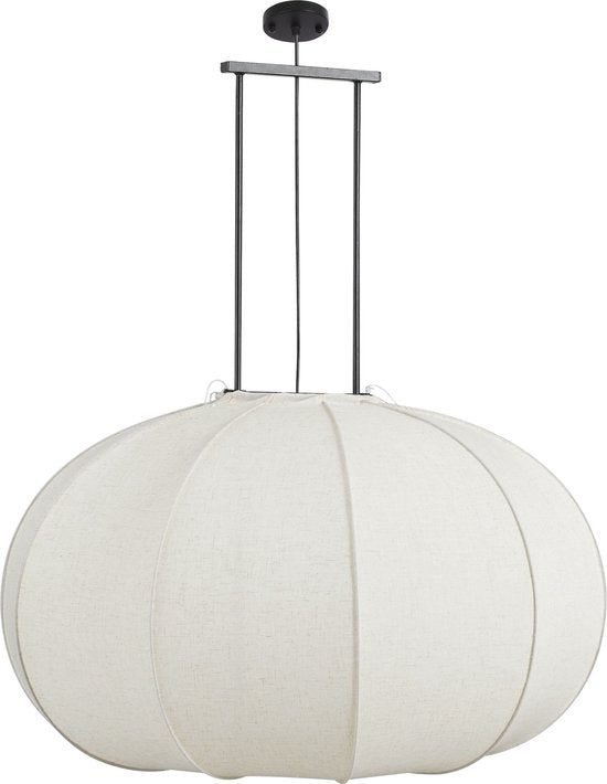 Mica Decorations Pego Pendelleuchte - H94 x Ø83 cm - Leinen - Off White
