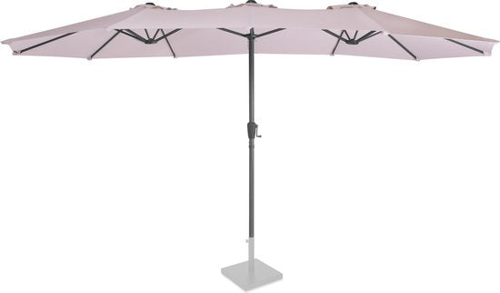VONROC Premium Sonnenschirm Iseo - 460x270cm - Doppelter Sonnenschirm - Langlebig - UV-beständiger Stoff - Beige - Inkl. Schutzhülle
