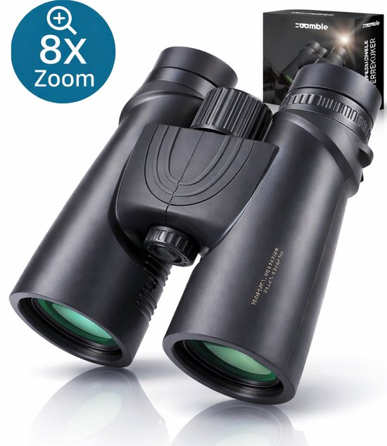 Zoomble® Fernglas PRO 8x42 mit Tragetasche – inkl. E-Book „Vogelbeobachtung“ – Bak-4-HD-Linse – geeignet für Vogelbeobachter, Outdoor-Aktivitäten und Wandern – für Erwachsene – Fernglas