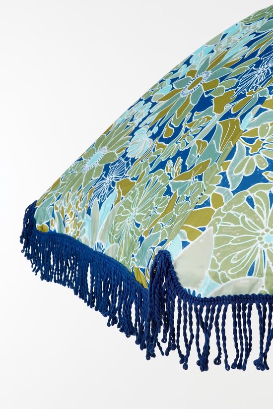 Mica Decorations Blumen Sonnenschirm - H238 x Ø220 cm - Blau