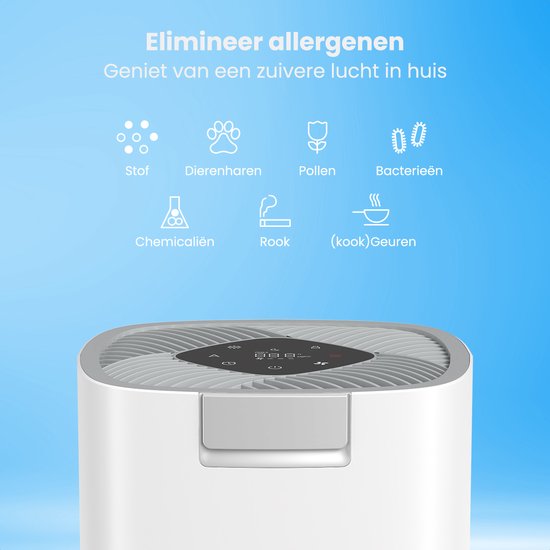 Auronic Air Purifier Ultra - Mit HEPA 13-Filter - 450 m³/h - 90 m² - Kohlefilter - 3 Stufen - Luftreiniger - Weiß