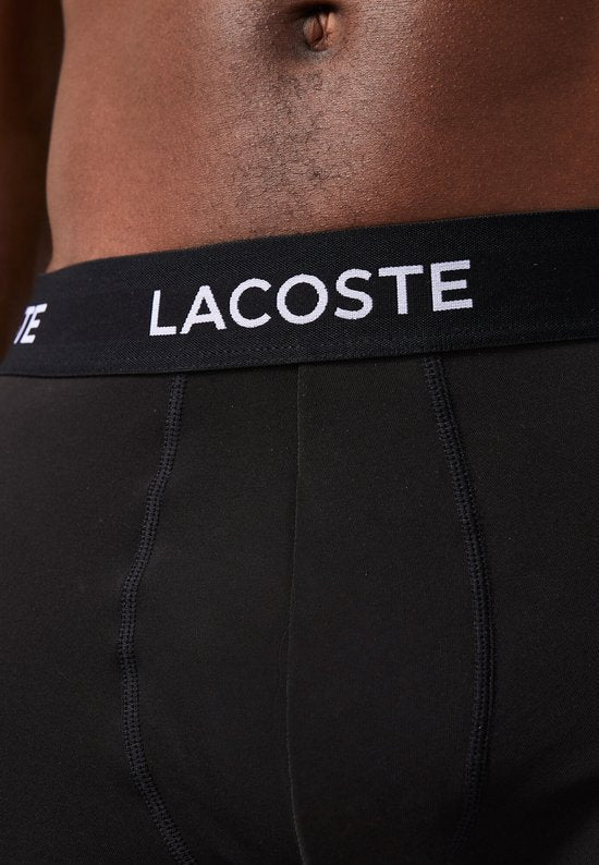 Lacoste Boxershorts Herren Mikrofaser Schwarz 3er-Pack - Größe M
