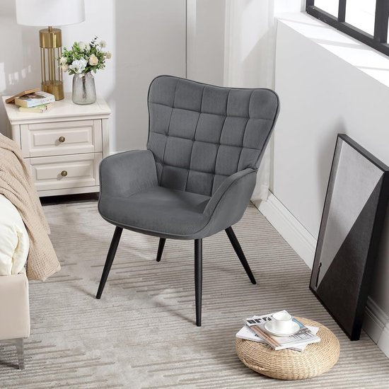 WOLTU Wing Chair, Modern, Relaxsessel, Fernsehsessel, Bequem, Lesesessel, Wohnzimmer, Sessel, Liegesessel, Metallbeine, Sessel