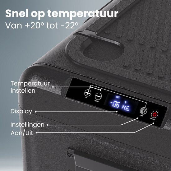 Auronic Electric Cool Box - Kompressor - Mit Rädern - 12V 230 Volt - Auto - 40L - Kühlbox - Schwarz/Grau