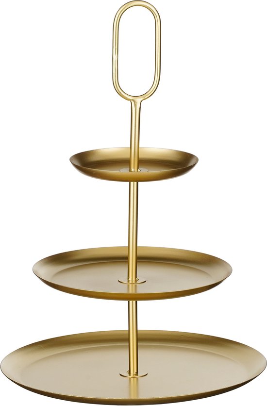 Mica Decorations Rama Etagere 3 Schichten - L38 x B38 x H55 cm - Metall - Gold