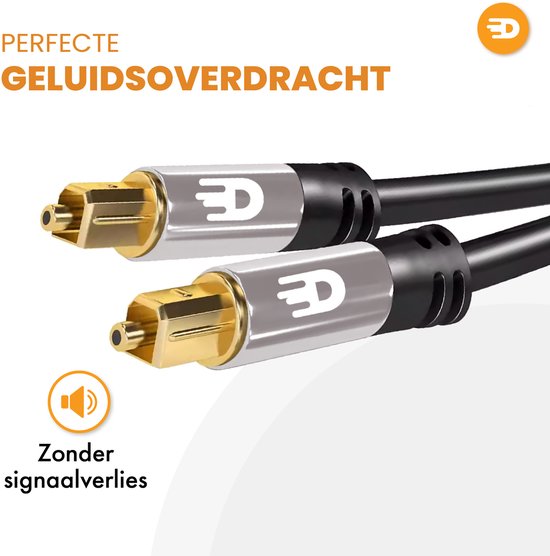 Drivv. Premium Toslink Optical Cable - Optisches Audiokabel - Optisches Audiokabel - Soundbar - Stecker zu Stecker - Grau - 1 Meter