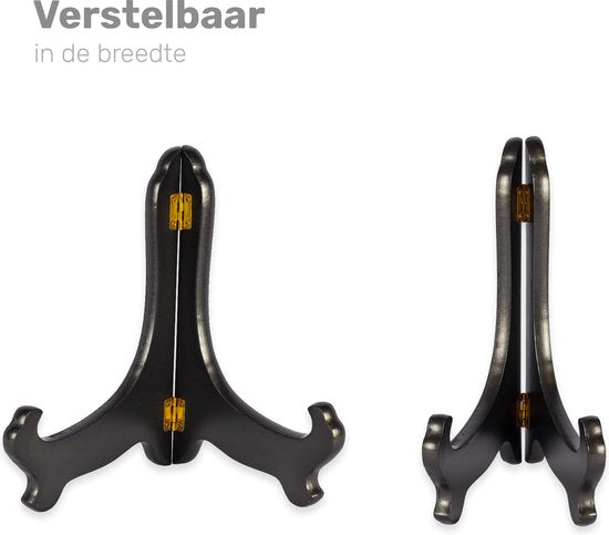 Luft Tellerständer - Aus Holz - Bis 27cm Höhe - Elegantes Design - Tellerständer - Für Zierteller - Buchständer - Schwarz