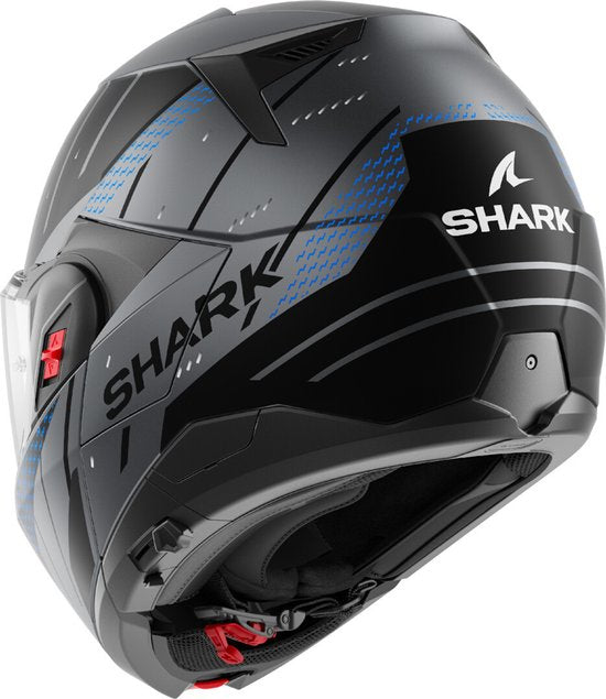 SHARK - Oxo Rydger - ABK System Helm - Größe L - Matt Anthrazit Blau Schwarz