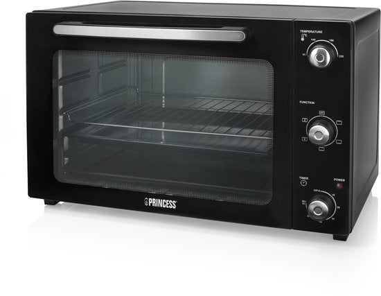 Princess 112759 - Freistehender Umluftofen - 5 Stufen - 55 Liter - 2000 W - Schwarz