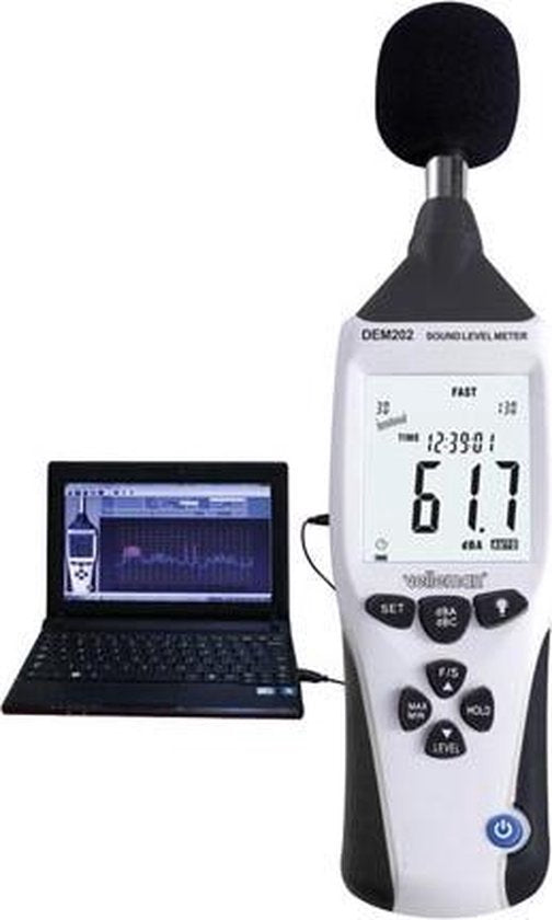 Velleman Professional Schallpegelmesser, Datenlogger, usb-Schnittstelle, 262144 Messungen, Windows OS