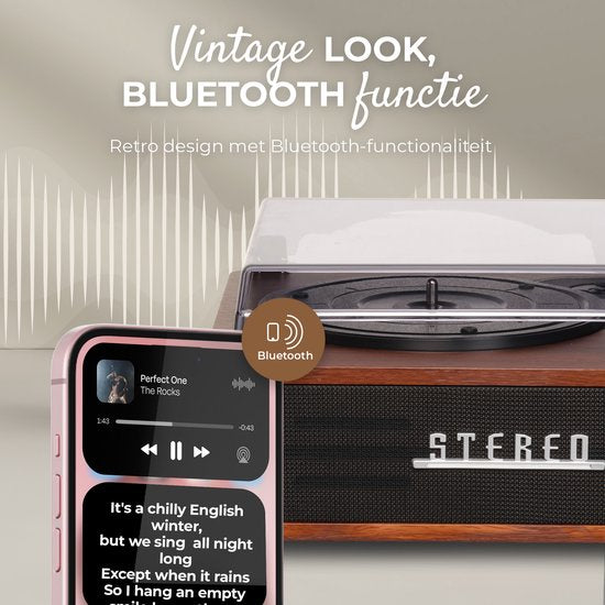 Denver Plattenspieler - Eingebaute Lautsprecher - Retro - Automatische Abschaltung - Bluetooth - VPB262